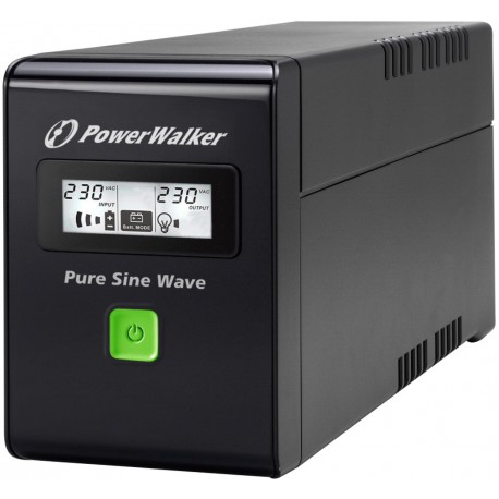 UPS POWERWALKER LINE-INTERACTIVE 800VA 2X 230V SCHUKO, PURE SINE WAVE, RJ11/45 IN/OUT, USB, LCD