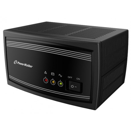 INVERTER POWERWALKER 650VA ŁADOWARKA 15A, CZYSTA FALA SINUSOIDALNA (BEZ AKUMULATORÓW) SCHUKO