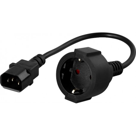 POWERWALKER KABEL ZASILAJĄCY IEC C14/SCHUKO (20CM) DO UPS